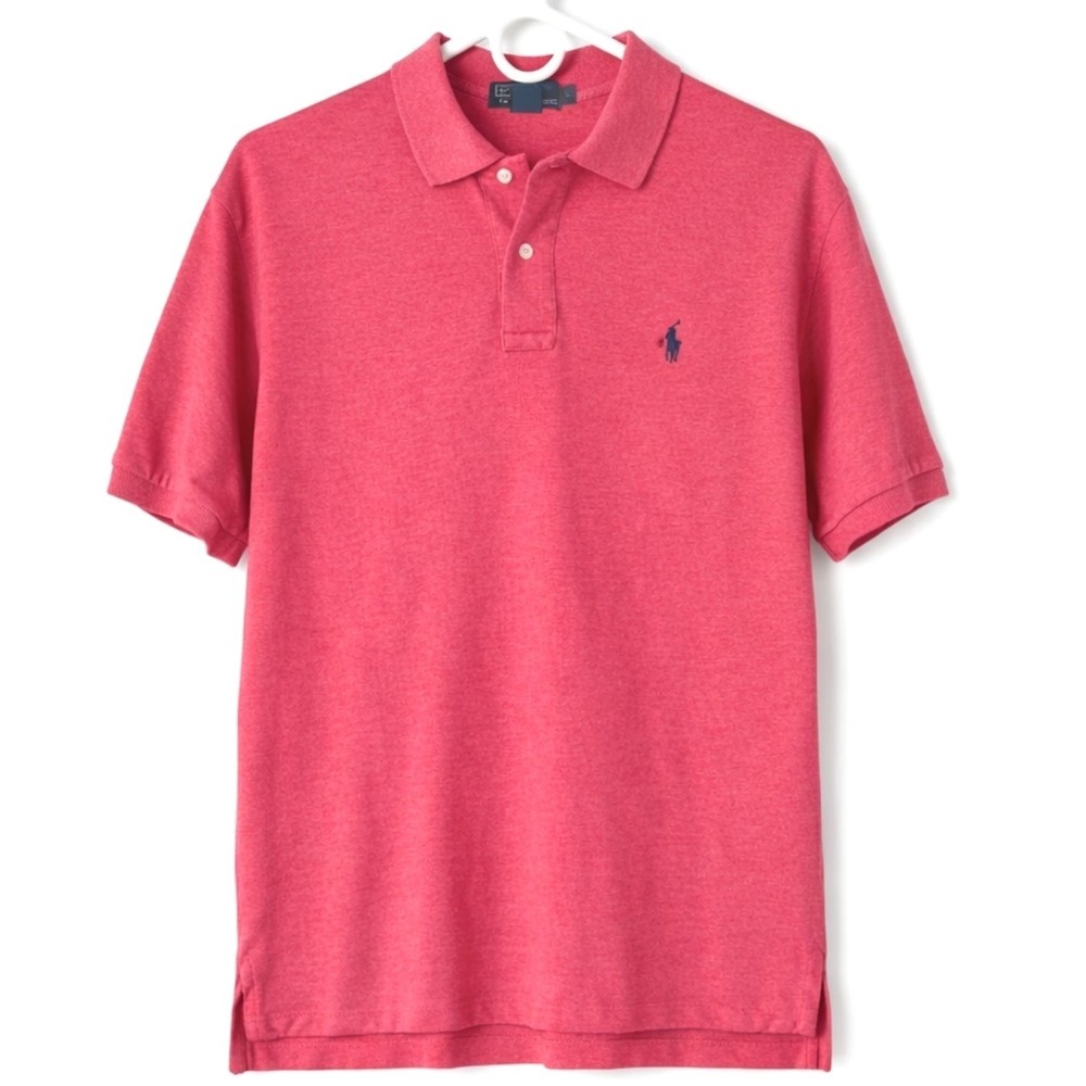 Polo Ralph Lauren Pink Polo Shirt Mens L Classic‎ Pony Cotton Short Sleeve